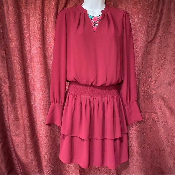 White House Black Market Dresses & Skirts - White House Black Market Magenta Ruffle Dress